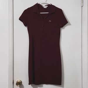 Lacoste Woman Polo Dress Burgundy
